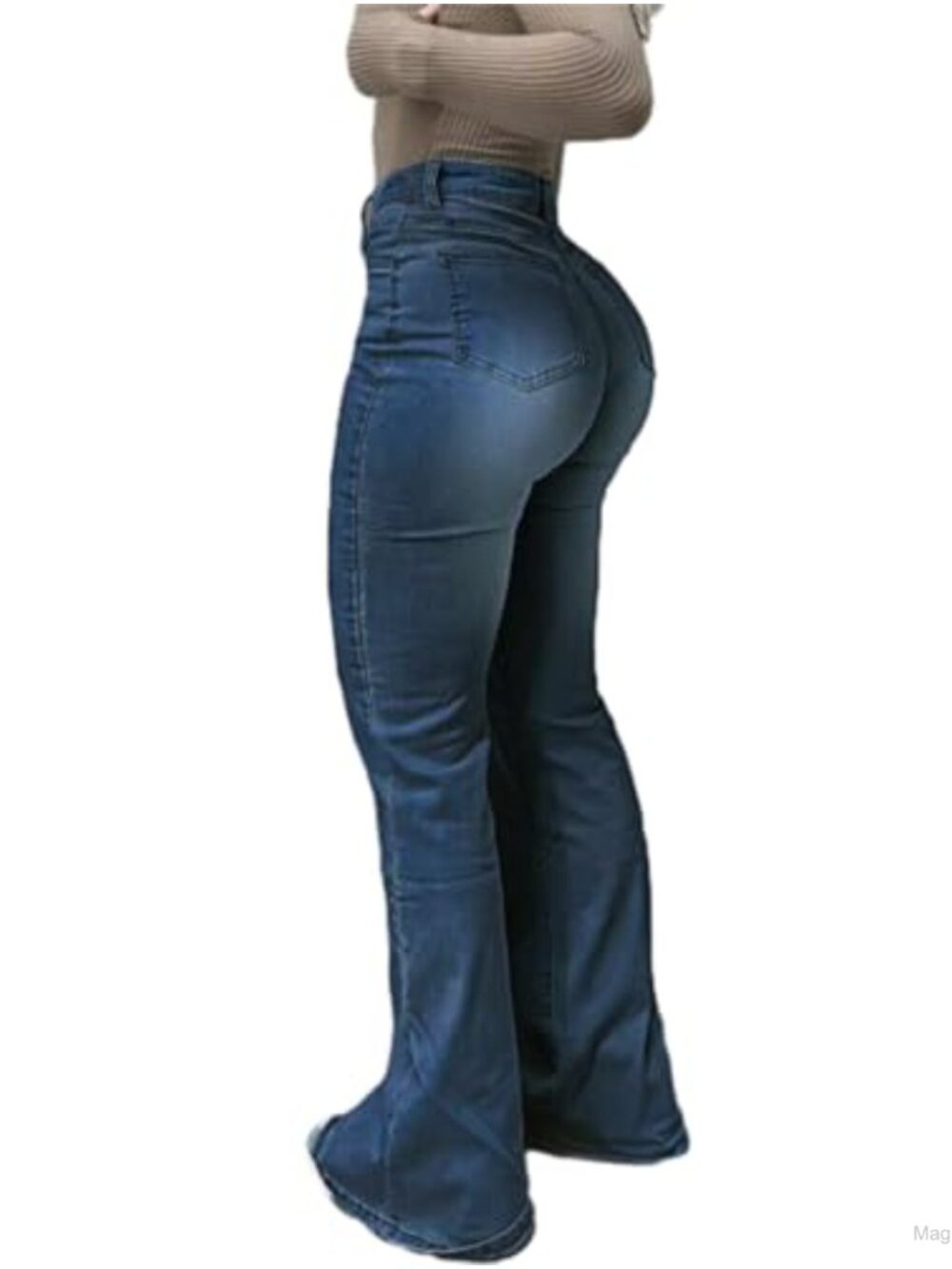 Women's Flare Jeans High Waisted Stretch Denim Bell Bottom Pants